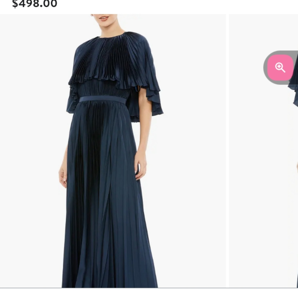 Mac Duggal - designer Pleated capelet dress STUNNING !